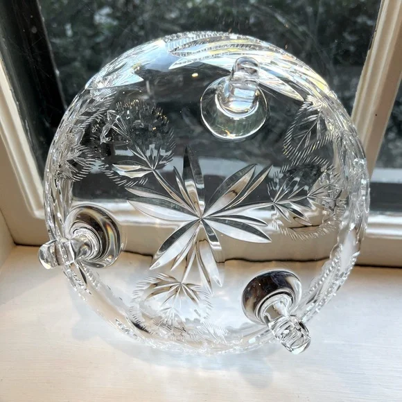 Bohemian Pre-Owned Lead Crystal Diamond Cut Footed Serving Decor Bowl 8.25”Dia - Picture 6 of 10
